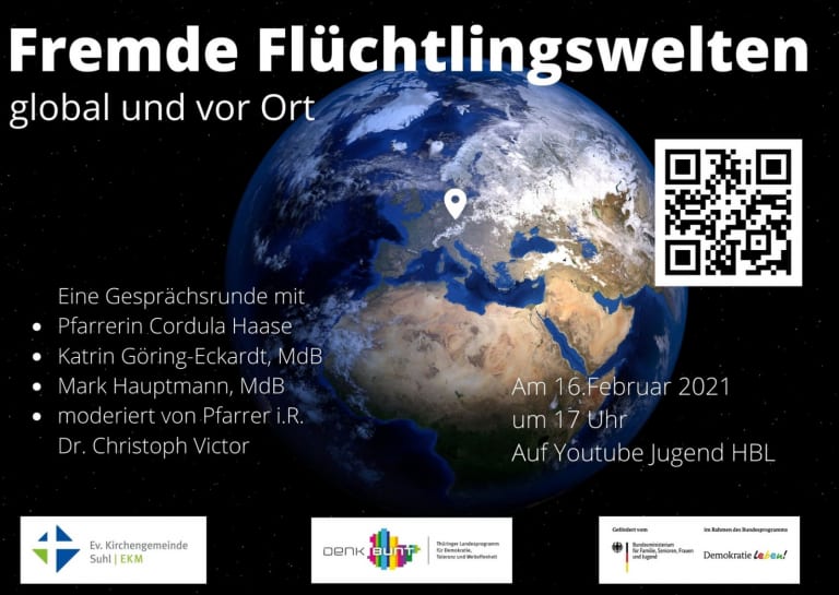 Digitales Podiumsgespräch zum Thema „Fremde Flüchtlingswelten“ am 16. Februar 2021 um 17 Uhr mit Katrin Göring-Eckardt