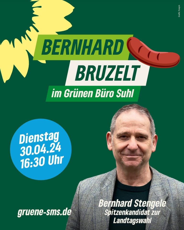 Bratwurst und Diskussion mit Bernhard Stengele: Treffen Sie den Grünen Spitzenkandidaten zur Landtagswahl