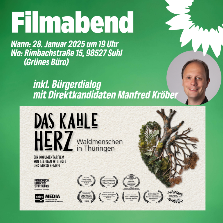 Grüne laden zum Filmabend „Das kahle Herz“ mit anschließendem Bürgerdialog ein