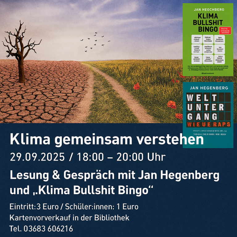 Klima gemeinsam verstehen – Jan Hegenberg live in Schmalkalden!